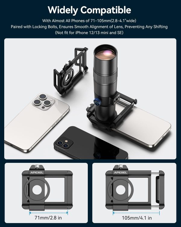 30X Telephoto Lens, High Power HD Telephoto Phone Lens with Adjustable Tripod and Universal Phone Clip, Phone Lens Attachment for Android & iPhone - Image 7