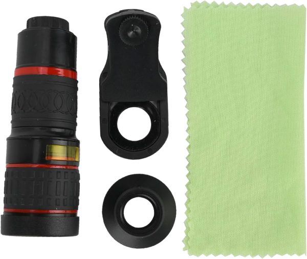 Acouto 20X Telephoto Lens, Long Focus Zoom Telephoto Lens with Clip for Smart Phone Tablet PC Black - Image 5