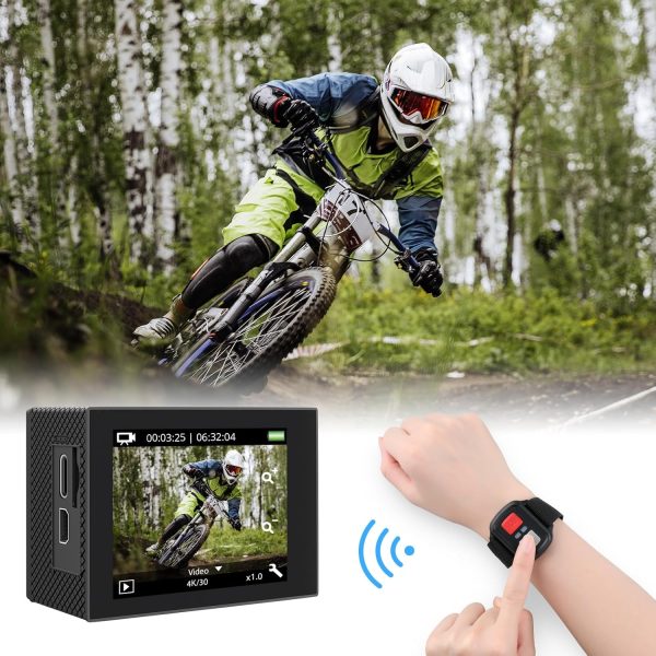 AKASO EK7000 Pro 4K30fps Action Camera with Touch Screen EIS 131ft Waterproof Underwater Camera Remote Control 5X Zoom with Helmet Accessories Kit (with 128GB MicroSD Card) - Image 8