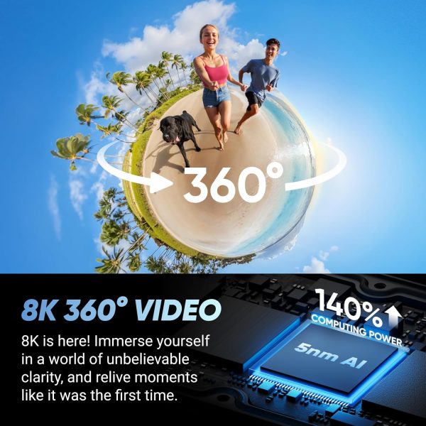 Insta360 X4 Standard Bundle - Waterproof 8K 360 Action Camera, 4K Wide-Angle Video, Invisible Selfie Stick Effect Effect, Removable Lens Guards, 135 Min Battery Life, AI Editing, Stabilization - Image 2